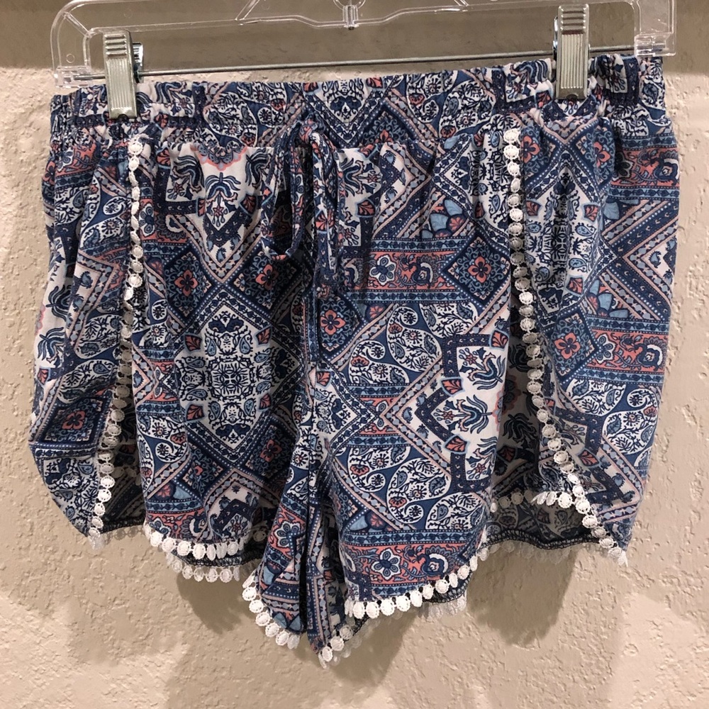 Pink/Blue patterned shorts